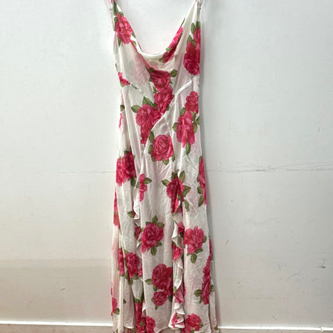 Betsey Johnson Forever 21 Women's Pink Rose Floral Ruffle Maxi Dress N - Shop Thrift World Betsey Johnson Forever 21 Women's Pink Rose Floral Ruffle Maxi Dress N - Shop Thrift World