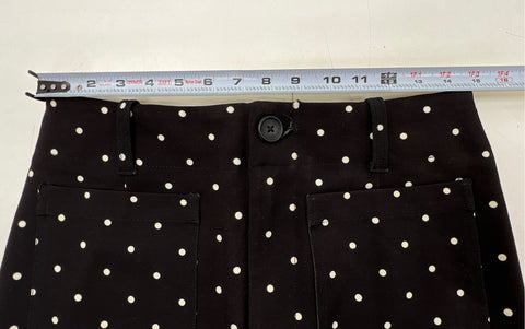 Maeve by Anthropologie Women's Black White Polka Dot Midi Skirt Pockets NWT M