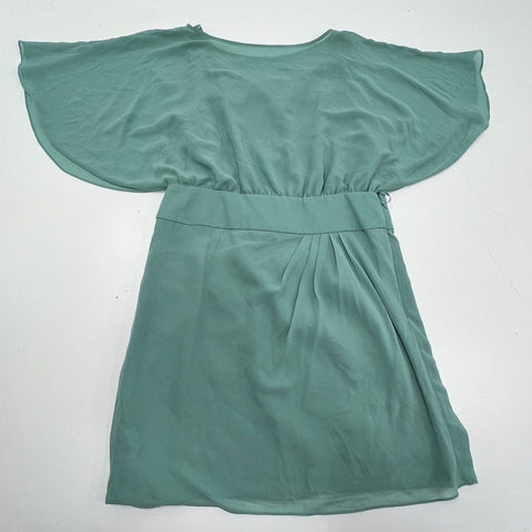 NWT Gianni Bini Women's Layla Dress Sage Green Flutter Sleeve A-Line Mini Sz L