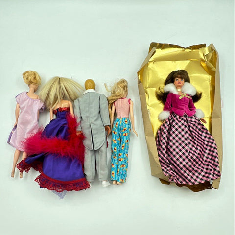 Barbie & Ken Doll Lot Mattel Vintage 1990s 2000s Mixed Outfits 5 Pieces