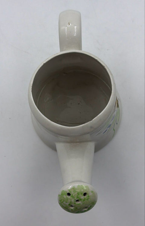 ICAP Italy Hand Painted Ceramic Watering Can Floral Italian Majolica Vintage