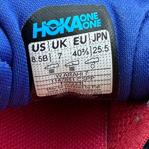 Hoka Arahi 7 Blue Grey Red Gradient Running Shoes Size 8.5