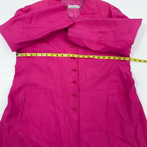 Vintage 90s Marisa Minicucci Women's Pink Silk Blend Button Front Jacket Sz 14