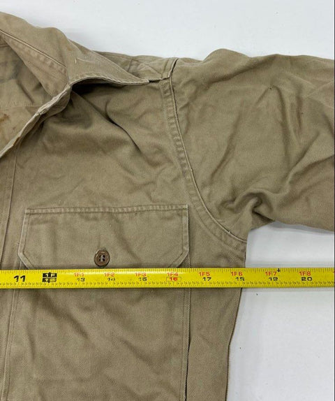 Vintage Military Issue Khaki Cotton Twill Utility Shirt Lot of 2 Men's S