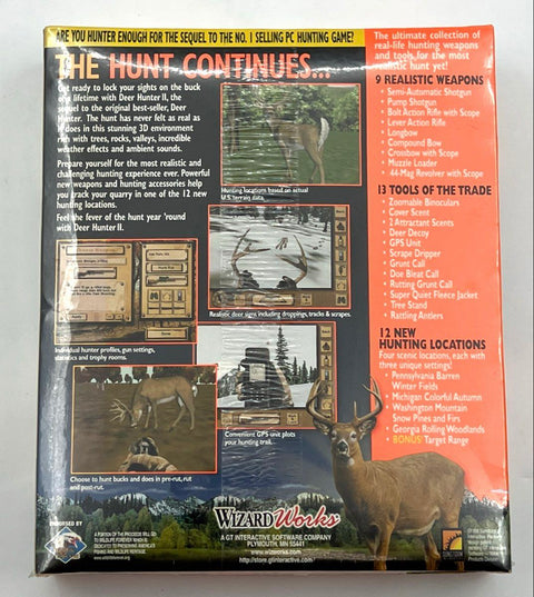 Deer Hunter II The Hunt Continues PC Windows 95/98 New Factory Sealed