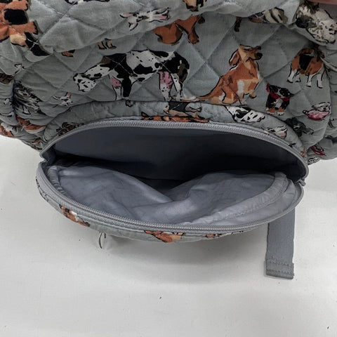 Vera Bradley Best in Show Dog Print Gray Quilted Cotton Mini Backpack