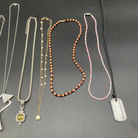 Mixed Style Fashion Jewelry Lot 12 Necklaces Turquoise Bell Fringe Pendants