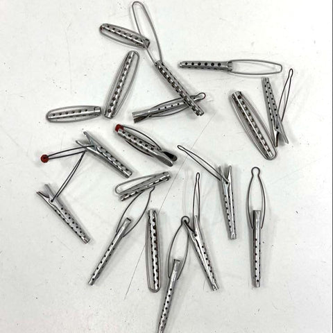 Lot of 18 Vintage Tip-Top Aluminum Perm Rods Hair Curlers Pin Curl Clips USA