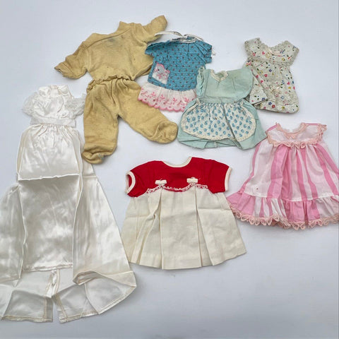Doll Clothing Lot Vintage Mixed Outfits Dresses Accessories Approximately 35 Pcs