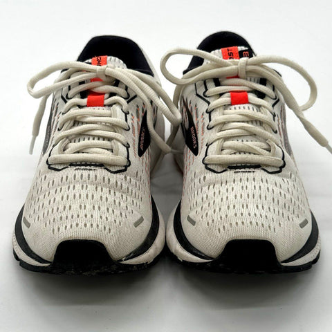 Brooks Ghost 13 White Black Coral Running Shoes Women's Size 7.5