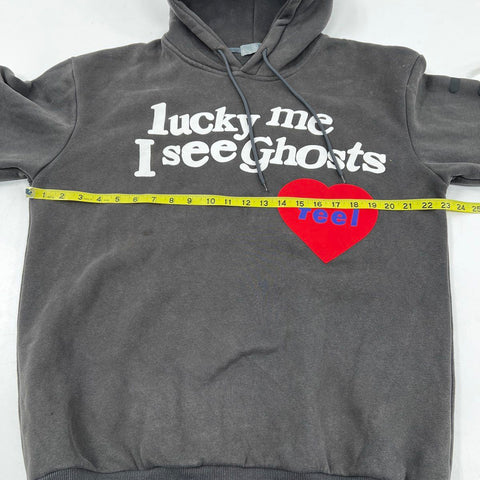 Kids See Ghosts Hoodie Dark Gray Camp Flog Gnaw Lucky Me Graphic XL