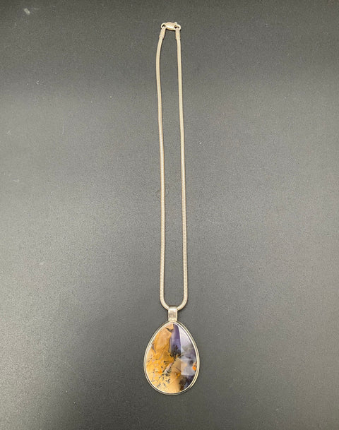 Vintage Sterling Silver 925 Natural Stone Geode Dendritic Jewelry Lot 6pc