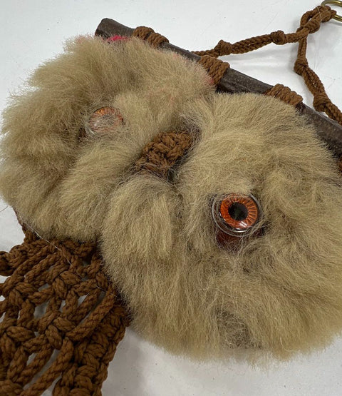 Vintage 1970s Macrame Owl & Woven Fiber Art Wall Hanging Lot Jute Feathers