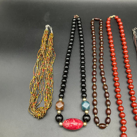 Vintage to Modern Beaded & Multi-Strand Costume Jewelry Necklace Lot of 8