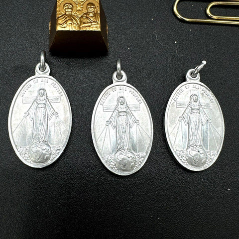 Catholic Religious Lot Medals Wooden Crosses Mezuzah Mother Angelica Pins 45pc