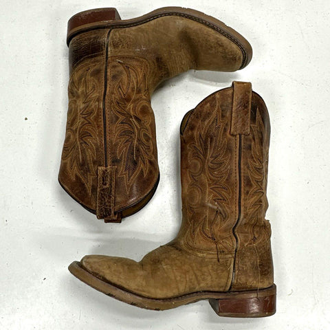 Laredo 7835 Brown Leather Square Toe Western Cowboy Boots Men's Size 7.5 D
