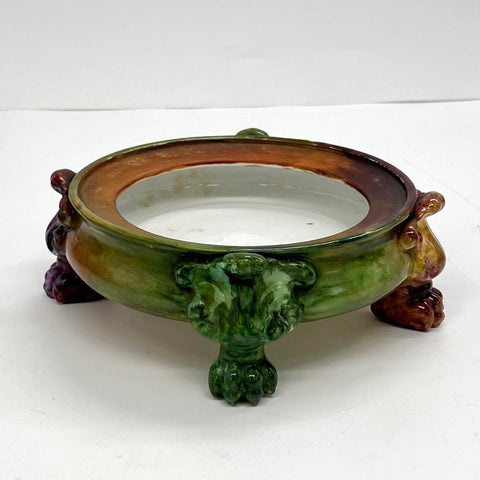 Antique Vienna Austria Porcelain Footed Bowl Figural Paw Feet Hand Painted 1900s