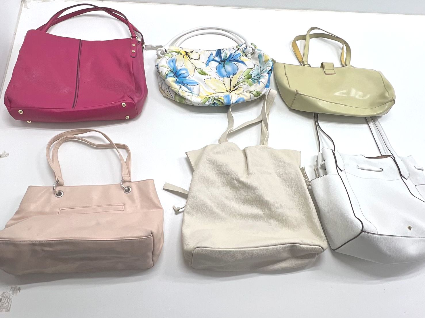 Lot of 6 Shoulder Bags Neutral Pink Mondani Anne Klein Nine West ToteLe Monde