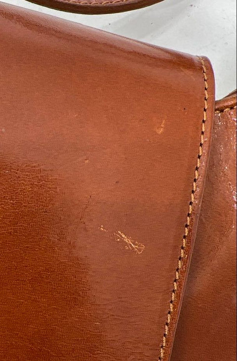 Vintage 90s L'artigiano Italian Brown Leather Crossbody Shoulder Bag Purse