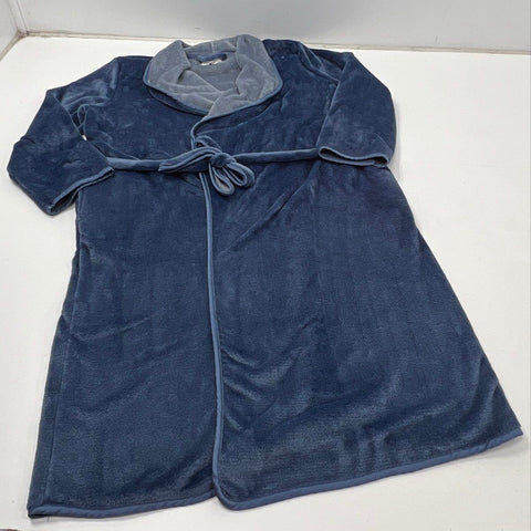 Koolaburra by UGG Women's Blue Plush Fleece Shawl Collar Belted Robe Size XL