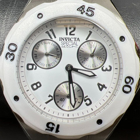 Invicta Couture Stitching Time White Analog Wristwatch New Battery