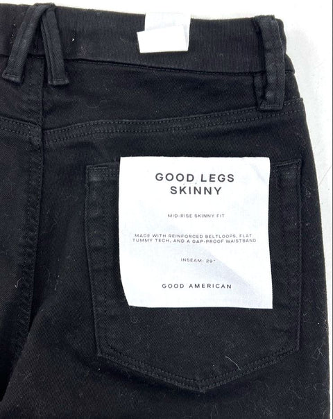 Good American Women's Black Good Legs Skinny Mid Rise Jeans Size 10/30 NWT