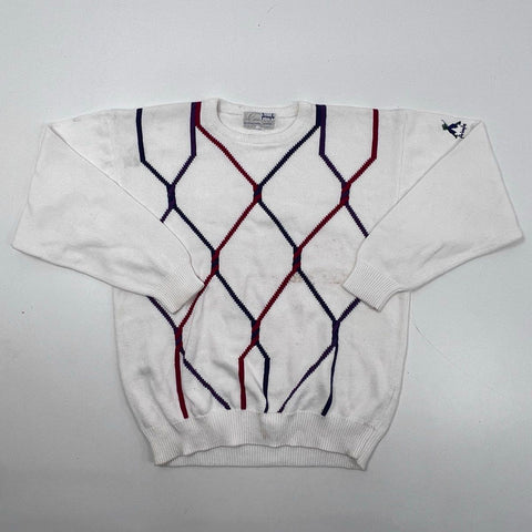 Vintage 90s Pringle Sports Nick Faldo Cotton Argyle Golf Sweater Sz M