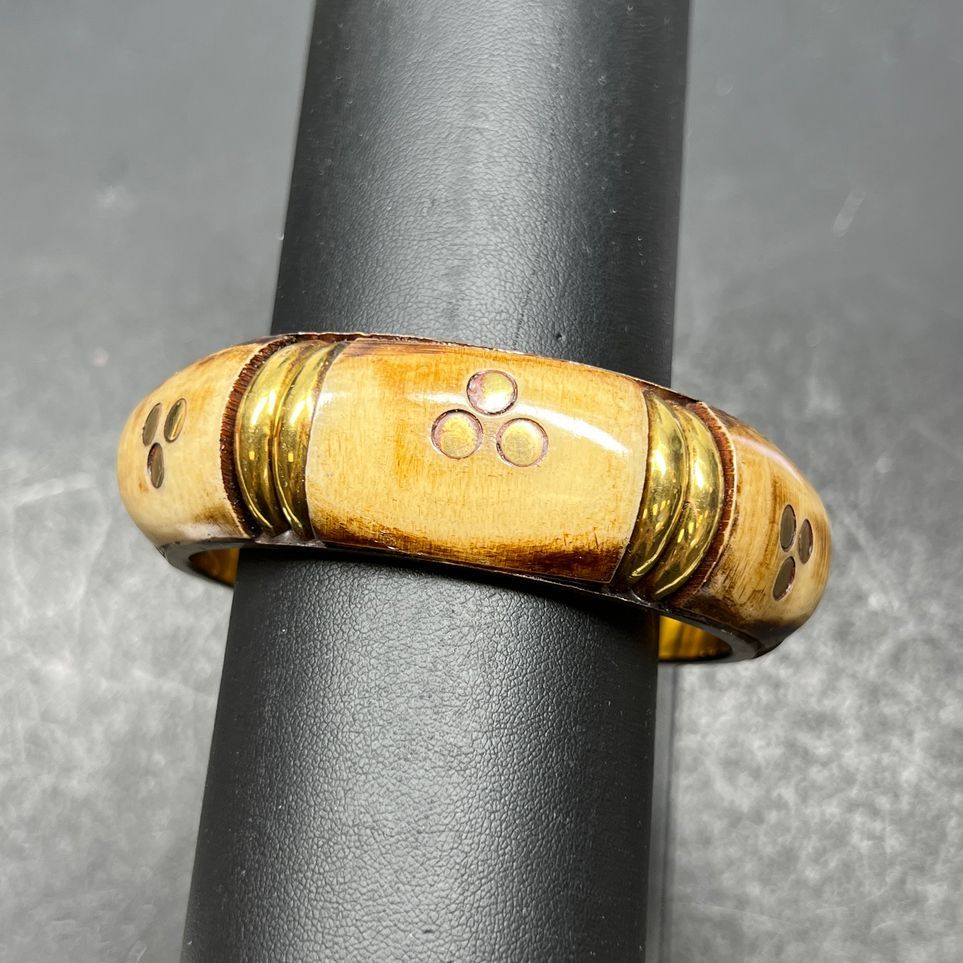Brass & Bone Bangle Bracelet