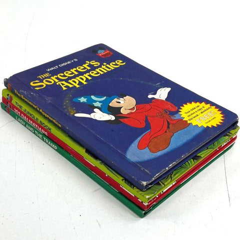 Vintage Disney Wonderful World of Reading Book Lot 4pc Hardcover Grolier