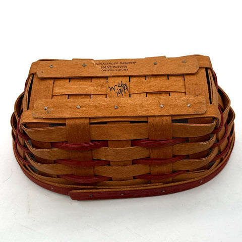 Longaberger Basket Lot 4 Pieces Heart Oval Round Octagonal With Lids & Liners