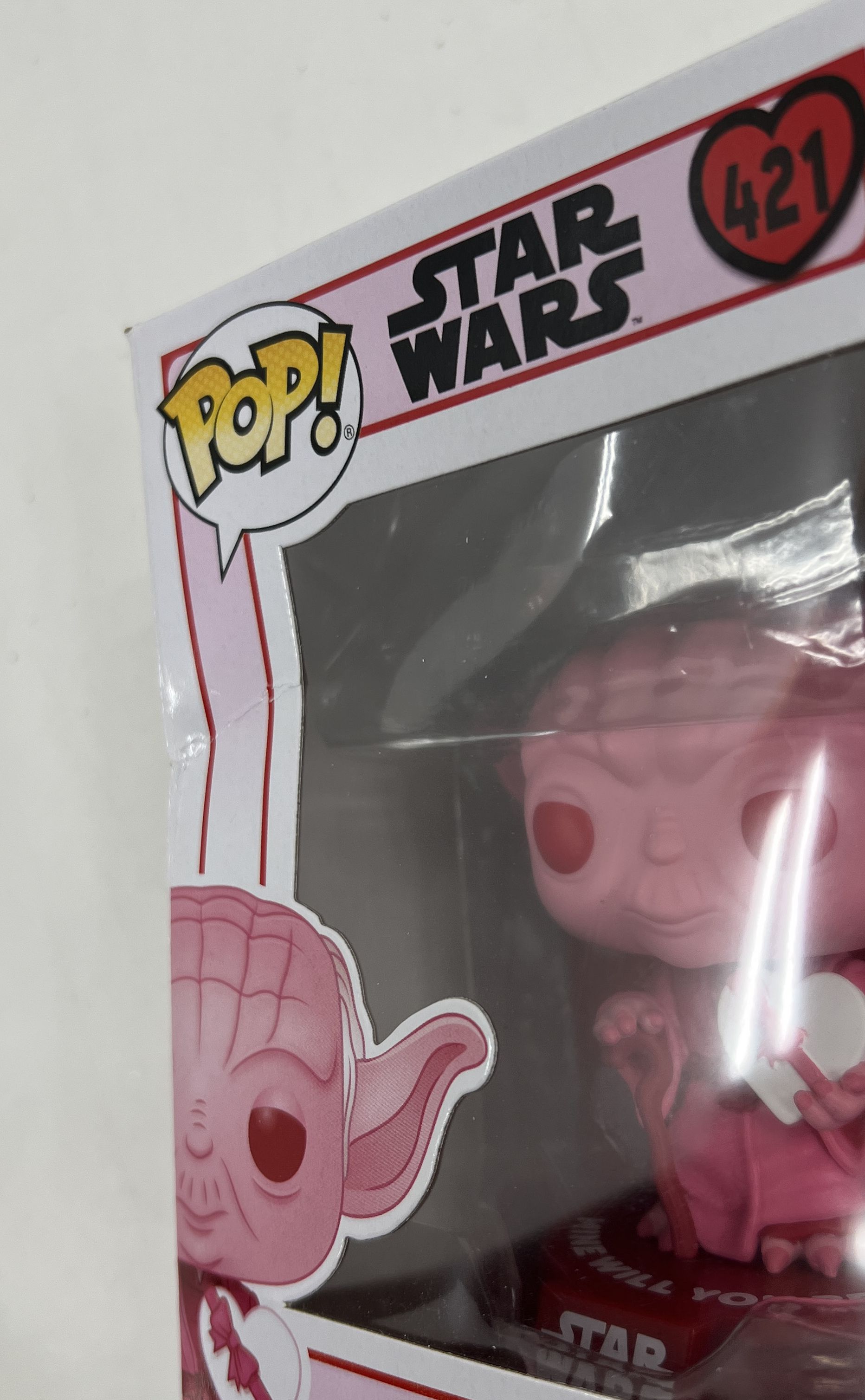 Funko Pop Star Wars Valentines Lot 2 Darth Vader #417 Yoda #421 Damaged Box