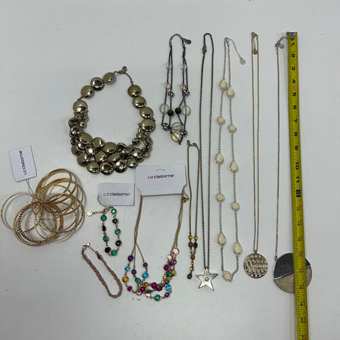 Liz Claiborne Jewelry Necklace Bracelet Bangle Lot of 11 NWT Mixed Tone