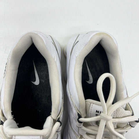 Nike Shox White Leather Running Training Shoes Sneakers Size 8