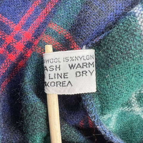 Vintage 70s/80s Christopher Rand Quilted Lined Wool Plaid Flannel Shacket Sz XL