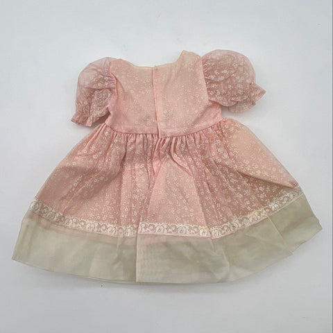 Vintage Style Doll Baby Dress Lot 4 Pieces Blue Pink Lace Mesh Prints