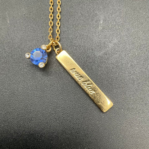Kate Spade Gold Tone Lot of 2 Necklaces Spark Envy True Blue Bar Pendants