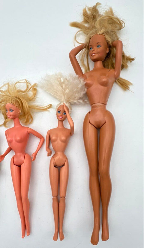 Barbie Doll Lot Mattel Vintage 4 Pieces Including 18 Inch Large Doll Mixed