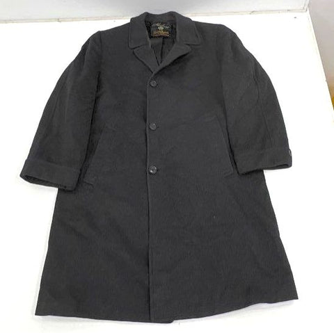 Vintage 80s Morlano Charcoal Gray Wool Single Breasted Overcoat Men's L