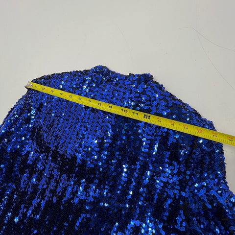 Vintage 80s Rob Hill Mister Jay Blue Sequin Trophy Jacket Blazer USA Made Sz L