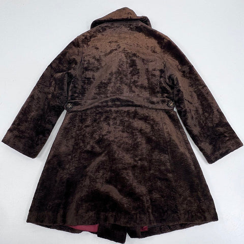 Vintage 70s Davis of Boston Women's Brown Faux Fur Double Breasted Jacket Sz 10