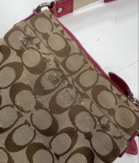 Coach Signature C & Optic C Canvas Crossbody Bag Purse Lot of 2