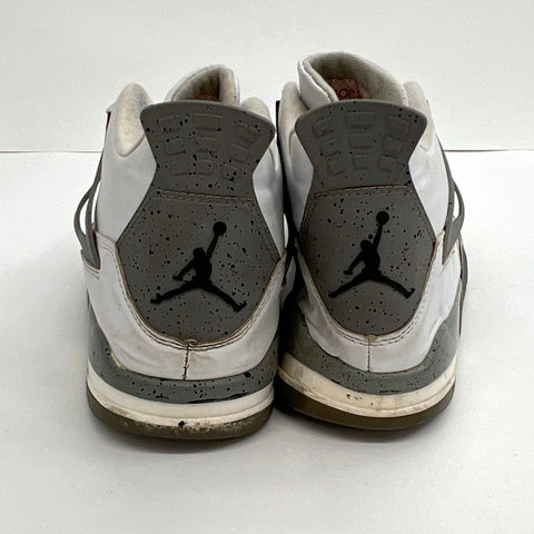 Nike Air Jordan 4 Retro White Cement Men's Basketball Sneakers Size 12