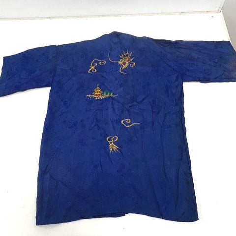 Vintage 60s AIC Japan Embroidered Dragon Kimono Robe Jacket Made in Japan Sz L