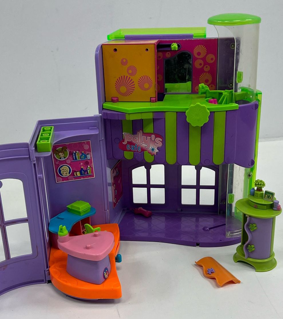 Vintage Collectible Toys Mattel Polly Pocket Mall Cafe Fold Out Play Set Lot
