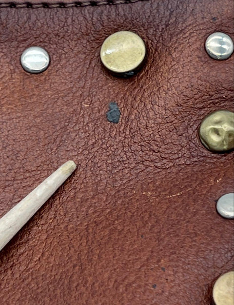 Pratesi Brown Leather Studded Crossbody Bag Clutch Made in Italy