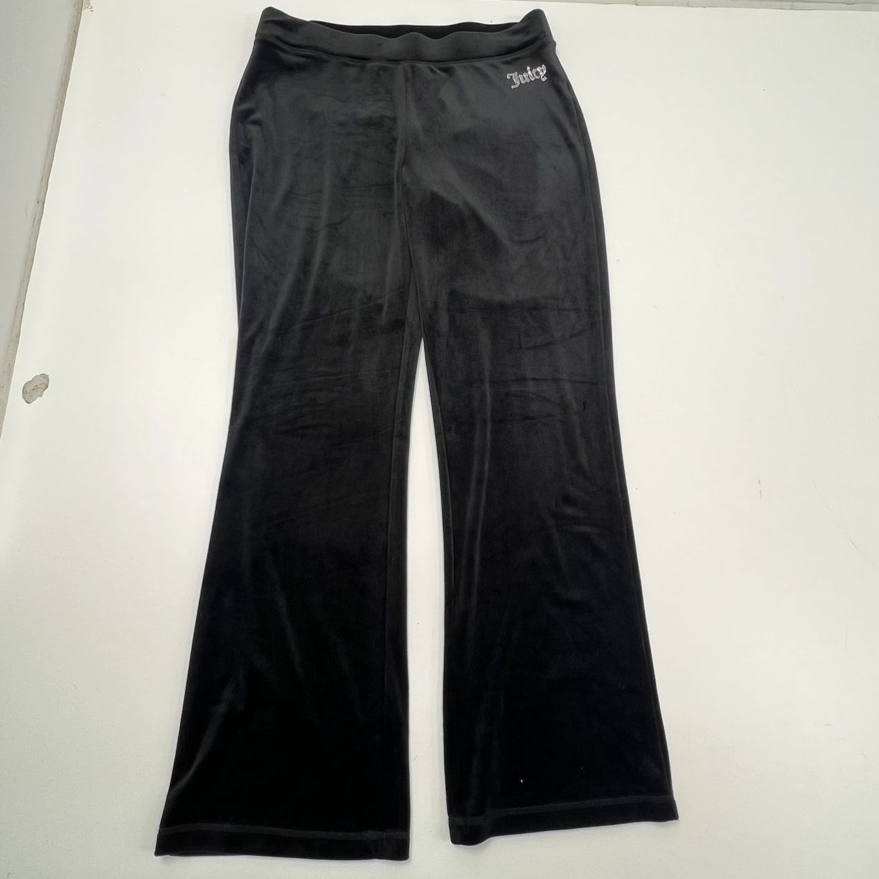 Juicy Couture Velour Flare Leg Rhinestone Logo Pants Women's Size L