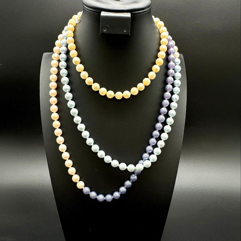 Vintage Mid-Century Plastic Pop Bead Necklace Jewelry Lot 5 Pieces Mixed Colors