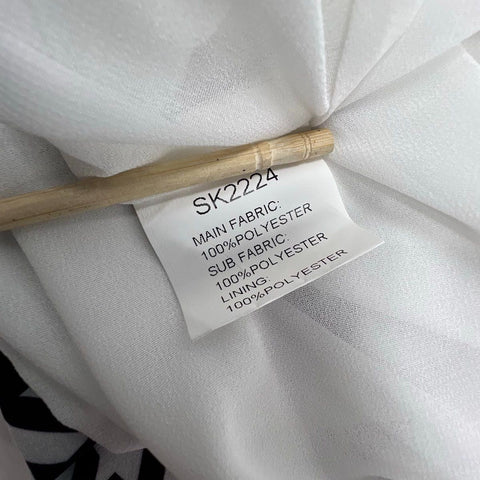 TOV Women's Black White Houndstooth Stripe Split Maxi Skirt Size S NWT