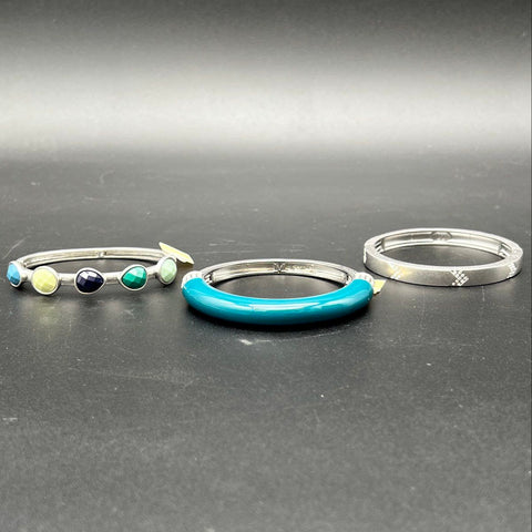 Silver Tone Bracelet Jewelry Lot of 13 J. Crew Bangle Cuff Stretch Rhinestone