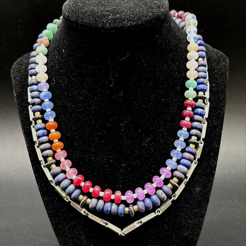 Rain Jewelry Bohemian Statement Beaded Necklace Lot 4 Necklaces 1 Pair Earrings
